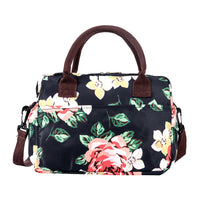 Insulated Lunch Bag Cross-body Cooler Lunch Box PinkFlower Style