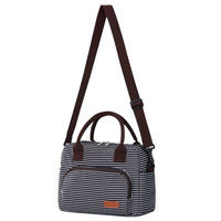 Insulated Lunch Bag Cross-body Cooler Lunch Box Stripe Style