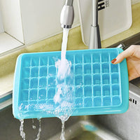 Ice Cube Tray Mould with Lid and Storage Box Scoop Set Blue