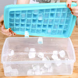 Ice Cube Tray Mould with Lid and Storage Box Scoop Set Blue