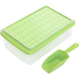 Ice Cube Tray Mould with Lid and Storage Box Scoop Set Green