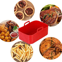 Rectangle Air Fryer Silicone Pot for Ninja DZ201 Red