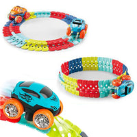 Changeable Track with LED Light Race Car Flexible Electric Bendable Car Toy-Style 1