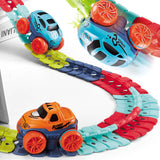 Changeable Track with LED Light Race Car Flexible Electric Bendable Car Toy-Style 1