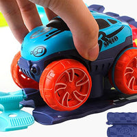 Changeable Track with LED Light Race Car Flexible Electric Bendable Car Toy-Style 1