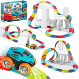 Changeable Track with LED Light Race Car Flexible Electric Bendable Car Toy-Style 3