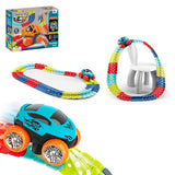 Changeable Track with LED Light Race Car Flexible Electric Bendable Car Toy-Style 2