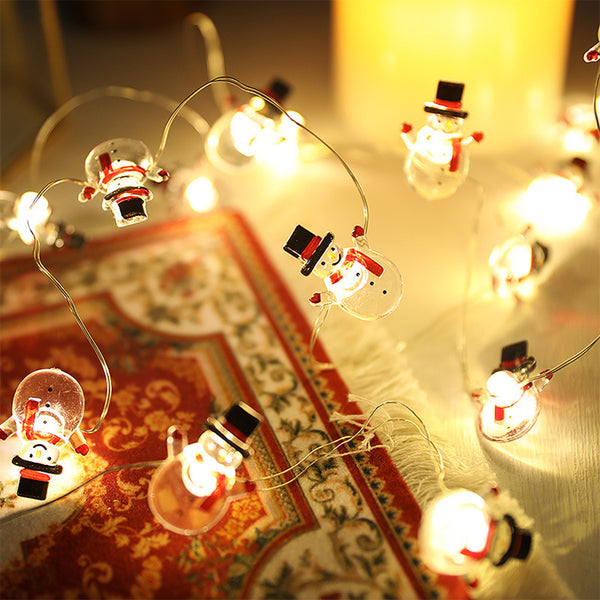 Christmas Cane String Lights Battery Operated Decorative Lights Home Wedding Party Christmas Tree Decor Christmas Snowman Style