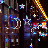 Star Moon Fairy Lights LED Curtain String Light Xmas Wedding Lamp Home Decor Style 2