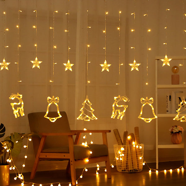 Star Moon Fairy Lights LED Curtain String Light Xmas Wedding Lamp Home Decor Style 3