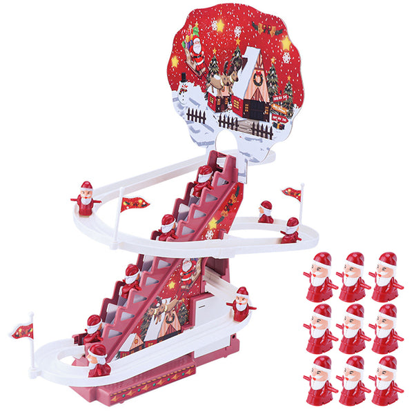 Santa Race Track Toys Set Educational Music Slides Toy for Christmas