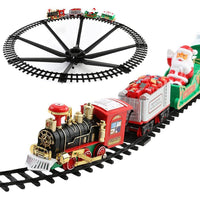 Kid Christmas Electric Train Toy Set with Lights and Sounds Assembly Car Railway Train Toys