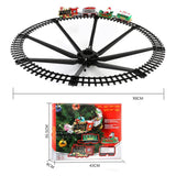 Kid Christmas Electric Train Toy Set with Lights and Sounds Assembly Car Railway Train Toys