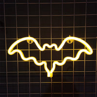 Bat Shaped Neon Signs LED Wall Lights Easter Art Decor Warm White