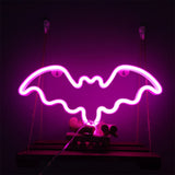 Bat Shaped Neon Signs LED Wall Lights Easter Art Decor Pink