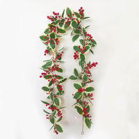 2M 20LEDs Flexible Artificial Berry Christmas Garland with Lights for Indoor Home Decoration Style 2