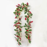 2M 20LEDs Flexible Artificial Berry Christmas Garland with Lights for Indoor Home Decoration Style 2