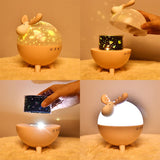 USB Rechargeable Deer Projector Night Light LED Starry Sky Projector Lamp Kids Christmas Gift