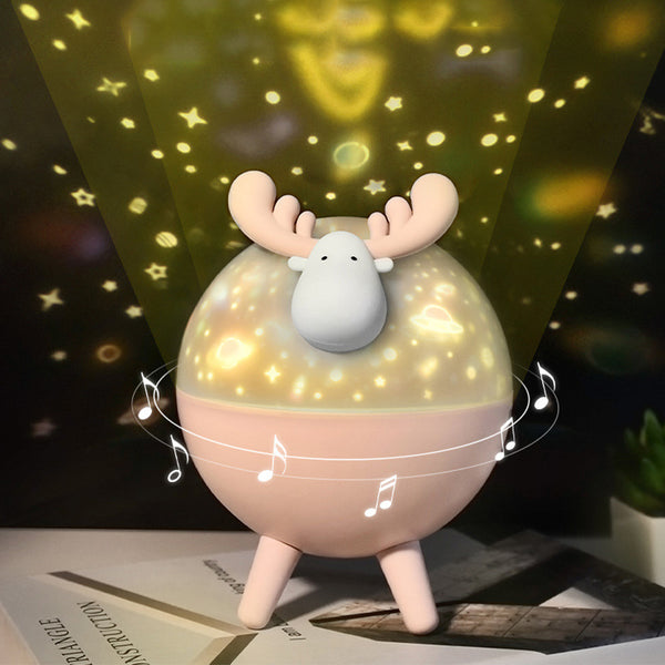 USB Rechargeable Deer Projector Night Light LED Starry Sky Projector Lamp Kids Christmas Gift