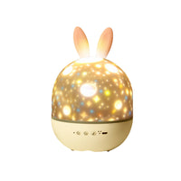 3 in 1 Rechargeable Rotating Star Projector Lamp Rabbit Night Light with Music Box