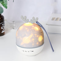 3 in 1 Rechargeable Rotating Star Projector Lamp Elk Night Light with Music Box