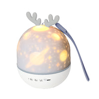 3 in 1 Rechargeable Rotating Star Projector Lamp Elk Night Light with Music Box