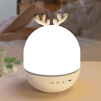 3 in 1 Rechargeable Rotating Star Projector Lamp Elk Night Light with Music Box