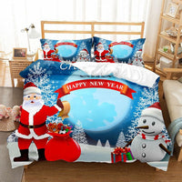 3pcs Christmas Bedding Set Printed Christmas Bedding Set for Double Bed Style 3