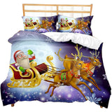 3pcs Christmas Bedding Set Printed Christmas Bedding Set for Double Bed Style 1