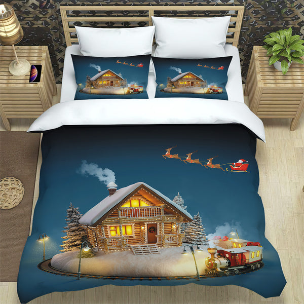 Christmas Bedding 3pcs Set for Double Bed-Style 1