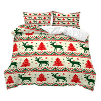 Christmas 2pcs Bedding Set Quilt Cover Pillowcases Set for Single Bed-Style 4