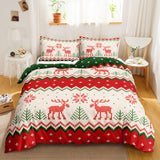 Christmas 2pcs Bedding Set Quilt Cover Pillowcases Set for Single Bed-Style 1