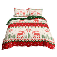 Christmas 2pcs Bedding Set Quilt Cover Pillowcases Set for Single Bed-Style 1