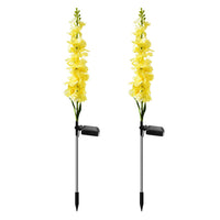 2-Pack Set Solar Hyacinth Flower Lights Garden Stake Lights Garden Decor Yellow