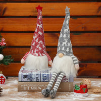 2pcs Set Halloween Christmas Faceless Gnome Plush LED Ornaments Tomte Decor