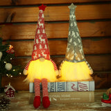 2pcs Set Halloween Christmas Faceless Gnome Plush LED Ornaments Tomte Decor