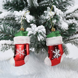 2pcs Set Christmas Tree Hanging Pendants Wall Window Table Ornaments Christmas Sock Style