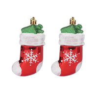 2pcs Set Christmas Tree Hanging Pendants Wall Window Table Ornaments Christmas Sock Style