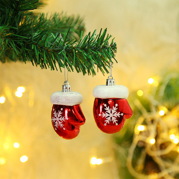 2pcs Set Christmas Tree Hanging Pendants Wall Window Table Ornaments Christmas Gloves Style