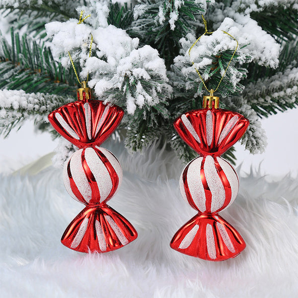 2pcs Set Christmas Tree Hanging Pendants Wall Window Table Ornaments Candy Style