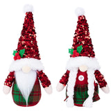 2Pack Set Christmas Faceless Doll Ornaments Elf Plush Doll with Sequin Hats