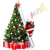 Electric Climbing Ladder Santa Claus Christmas Xmas Figurine Party Decor White Single Ladder Style