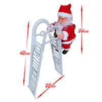 Electric Climbing Ladder Santa Claus Christmas Xmas Figurine Party Decor Double Ladder Style