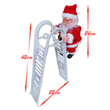 Electric Climbing Ladder Santa Claus Christmas Xmas Figurine Party Decor Double Ladder Style