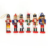 Set of 6pcs Christmas Nutcracker Soldier Doll Pendant Decoration Nutcracker Puppet