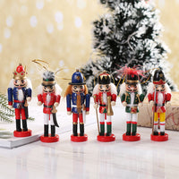 Set of 6pcs Christmas Nutcracker Soldier Doll Pendant Decoration Nutcracker Puppet