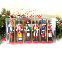 Set of 6pcs Christmas Nutcracker Soldier Doll Pendant Decoration Nutcracker Puppet