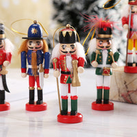 Set of 6pcs Christmas Nutcracker Soldier Doll Pendant Decoration Nutcracker Puppet