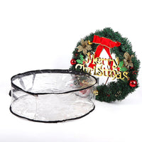 Round Transparent Christmas Wreath Packaging Bag Organizer 61 x 20cm Black