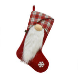 2Pcs Set Christmas Stocking Sack Xmas Gift Candy Bag Xmas Tree Pendant Socks Red